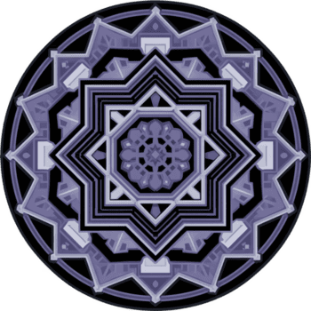 geometrisk mandala design i nyanser av lila och grå, terar invecklad mönster och symmetrisk former, skapande lugnande och harmonisk visuell effekt png