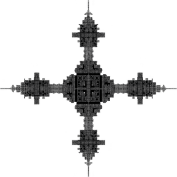detta invecklad fraktal design funktioner symmetrisk mönster med geometrisk former och detaljerad rader, skapande komplex och fascinerande visuell effekt. svartvit Färg schema förstärker dess abstrakt png