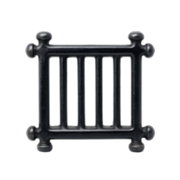 Black, vintage style cast iron trivet with simple, rectangular design and rounded corners, perfect for protecting surfaces from hot cookware png