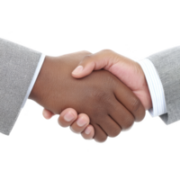 Close up image of handshake between two individuals wearing business suits, symbolizing agreement and partnership. hands are positioned against transparency background, emphasizing professionalism png