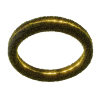 Glowing golden ring with sparkling texture, floating against transparent background, evokes sense of magic and fantasy png