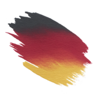 Vibrant brushstroke features gradient of black, red, and yellow, resembling German flag. textured paint creates dynamic and artistic effect, symbolizing creativity and expression png