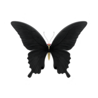 Black butterfly with intricate wing patterns and vibrant red eyespots creates striking contrast against background. delicate details of its wings are captivating png