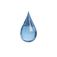 Single, clear blue water droplet is suspended against plain background, showcasing its purity and simplicity. droplet smooth surface reflects light, emphasizing its transparency and fluidity png