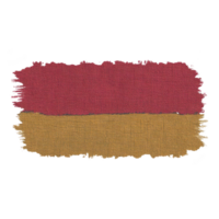 Textured, abstract painting features two horizontal sections with rough, canvas like surface. top half is deep red, while bottom half is muted mustard yellow, creating striking contrast png