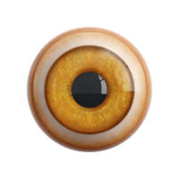 Detailed illustration of human eye with vibrant amber iris and realistic texture, showcasing intricate patterns and glossy finish. image highlights beauty and complexity of eye png
