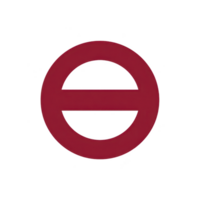 Red circle with horizontal line through center, resembling prohibition or no entry symbol, is displayed against transparency background. bold design conveys sense of restriction or warning png