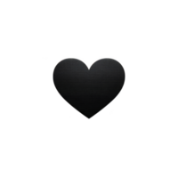 Simple black heart symbol on transparent background, conveying love or emotion. This minimalist design can be used for various creative projects or digital art png
