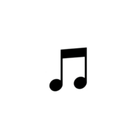 Black musical note icon on transparent background, symbolizing music and sound. simple design is ideal for use in digital media, apps, and educational materials png