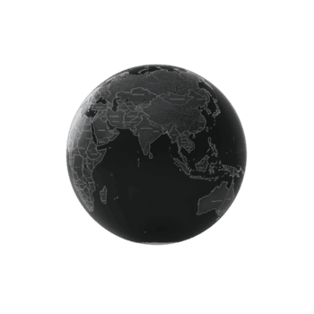 transparent globe affichage détaillé carte de Asie, mise en évidence des pays et les frontières dans minimaliste style. globe est ensemble contre plaine transparence arrière-plan, soulignant ses lisse conception png