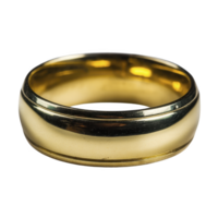 brilhante ouro Casamento banda com suave, polido superfície, simbolizando amor e compromisso. anel simples ainda elegante Projeto faz isto Eterno peça do joalheria png