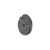 detalhado Preto impressão digital padronizar em transparente fundo, exibindo único cumes e rotações. isto pode estar usava para segurança, identidade, ou forense temas png