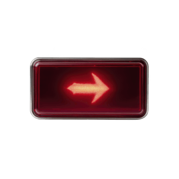 raggiante rosso freccia cartello con luminosa leggero puntamento Giusto, impostato contro trasparenza sfondo, spesso Usato per direzione o navigazione nel vario impostazioni png