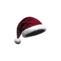 Red Santa hat with white fur trim and fluffy pom pom, featuring unique claw mark design, evokes festive yet edgy vibe. Perfect for holiday celebrations with twist png