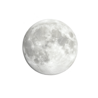 Bright, detailed full moon against transparency background showcases its craters and surface texture, evoking sense of wonder and tranquility png