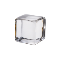 Clear, transparent ice cube with smooth edges and glossy surface, isolated on transparency background, perfect for beverage and cocktail presentations png