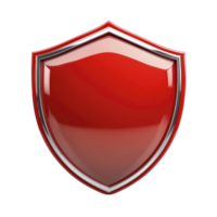 Shiny red shield with metallic border symbolizes protection and security, often used in digital contexts to represent safety and defense mechanisms png