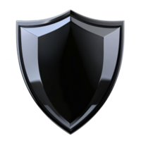 Sleek, glossy black shield with reflective surface, symbolizing protection and security. shield design is modern and minimalistic, conveying strength and defense png