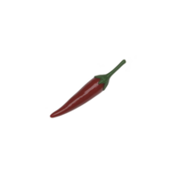 Single red chili pepper with green stem is isolated on transparency background, showcasing its vibrant color and smooth texture png