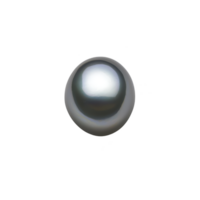 Single, lustrous black pearl with smooth surface is centered against plain background, showcasing its elegance and natural beauty png