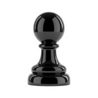Shiny black chess pawn stands alone against transparency background, symbolizing strategy and potential in game of chess. glossy surface reflects light, highlighting its smooth curves png