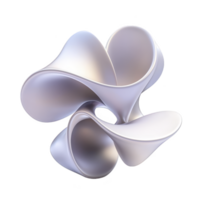 Smooth, abstract 3D sculpture with flowing curves and metallic finish, resembling futuristic art piece. design is intricate and elegant, showcasing modern creativity png