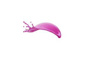 Vibrant splash of pink paint arcs gracefully through air, creating dynamic and energetic visual. fluid motion and vivid color evoke sense of creativity and movement png