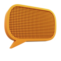 Orange speech bubble with textured grid pattern creates vibrant and dynamic visual element, perfect for communication themes. design is modern and eye catching png