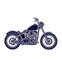 Detailed illustration of classic motorcycle with intricate design elements, showcasing its vintage style and mechanical features. image highlights bike retro charm and craftsmanship png