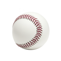 White baseball with red stitching is shown against plain background, highlighting its classic design and texture png