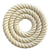 enrolado branco corda é ordenadamente arranjado dentro circular padrão, exibindo Está torcido textura e robusto aparência. corda natural fibras dar isto rústico e durável Veja png