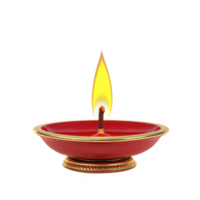 Red decorative oil lamp with bright flame, often used in cultural and religious celebrations, symbolizes warmth and spirituality. lamp intricate design adds elegance png