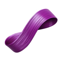 Vibrant, twisted purple ribbon forms infinity loop against transparency background, symbolizing endless possibilities and creativity. smooth texture and dynamic shape add modern touch png