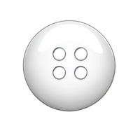 Shiny white button with four holes, reflecting light on its smooth surface, isolated on transparency background. button simplicity and elegance make it suitable for various sewing projects png