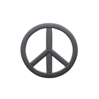 Gray peace symbol with textured surface, representing harmony and unity. symbol is centered on plain background, emphasizing its message of peace and tranquility png