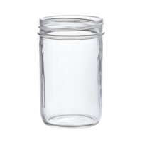 Clear glass jar with metal lid, perfect for storing food or crafting. transparent design allows easy visibility of contents, making it versatile for various uses png
