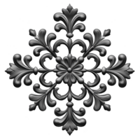 Ornate black floral design with intricate symmetrical patterns, featuring elegant curves and flourishes, creating vintage and decorative appearance png