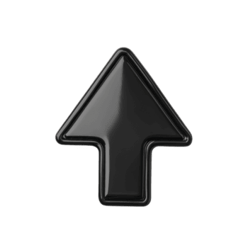 lucido nero freccia puntamento verso l'alto su trasparente sfondo, simboleggiante direzione o progresso. elegante design Aggiunge moderno tocco, fabbricazione esso adatto per digitale interfacce png