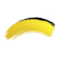 Vibrant yellow brushstroke on transparent background, showcasing dynamic and artistic design. bold color and sweeping motion evoke creativity and energy png