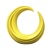 Vibrant yellow crescent shape with smooth, glossy texture, resembling stylized moon or abstract sculpture, set against plain background png