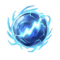 brilhando azul energia esfera com elétrico padrões e rodopiando luz efeitos, criando sentido do poder e misticismo. esfera parece para estar flutuando, cercado de dinâmico aura png