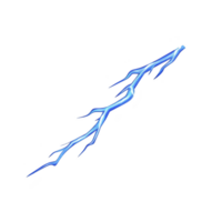 Bright blue lightning bolt with jagged shape on transparency background, creating striking and dynamic visual effect png