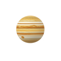 Detailed illustration of Jupiter, showcasing its iconic bands and Great Red Spot, set against transparency background. planet swirling clouds and vibrant colors are vividly depicted png