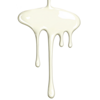 Stream of creamy white liquid drips smoothly, creating glossy, flowing texture. liquid appears thick and rich, evoking sense of indulgence and smoothness png
