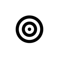 Simple black target icon with concentric circles on transparent background, often used to symbolize focus or precision png
