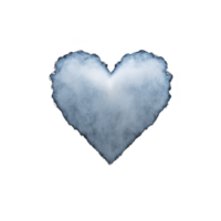 Fluffy white cloud shaped like heart floats against transparency background, evoking feelings of love and serenity. soft, airy texture contrasts with dark backdrop, creating striking visual png