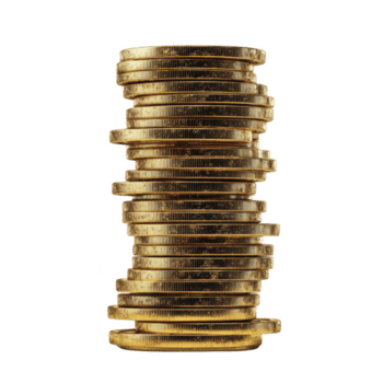 pila di brillante oro monete è disposte nel leggermente irregolare mucchio, simboleggiante ricchezza e prosperità. monete riflessivo superfici catturare luce, la creazione di senso di lusso e abbondanza png