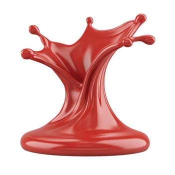 dinamico spruzzo di vivace rosso liquido le forme astratto scultura, cattura movimento e fluidità nel Impressionante design. lucido superficie riflette luce, valorizzare suo artistico appello png