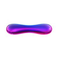 Vibrant, glossy, abstract shape with smooth, elongated form and gradient of purple and pink hues, set against transparent background. design is modern and eye catching png