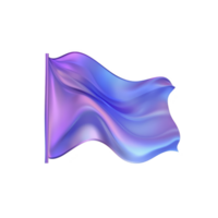 Vibrant, flowing flag with gradient of purple and blue hues, creating dynamic and modern appearance. flag smooth, wavy texture adds sense of movement and energy png